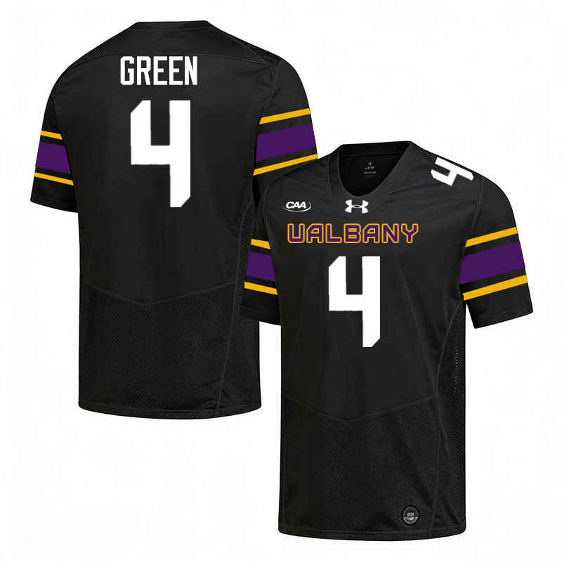 UAlbany Great Danes #4 Juwan Green College Football Jerseys,Uniforms-Black